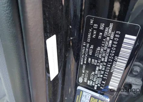 2016 Kia Optima Ex from USA, damaged, VIN 5XXGU4L35GG066083